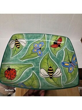 Vintage 2001 Clay Art "Buzz Around" Large Serving Platter